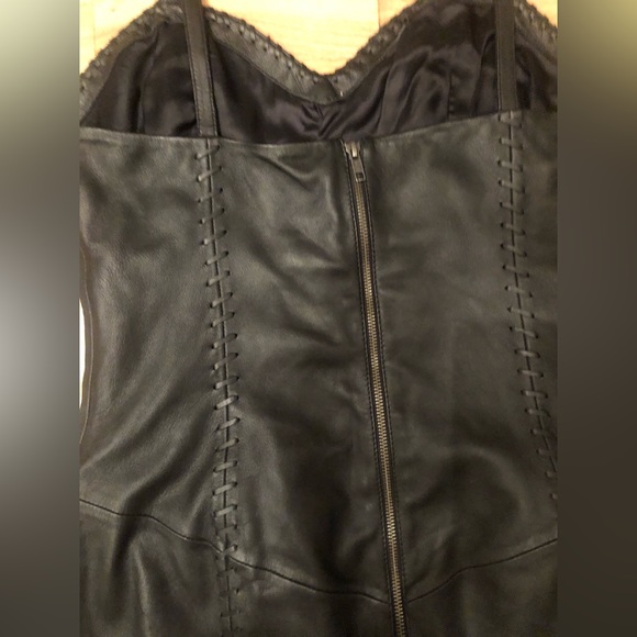 Lab London genuine leather black mini bustier dress lace detail ASOS BNWT SZ XL - Picture 8 of 11